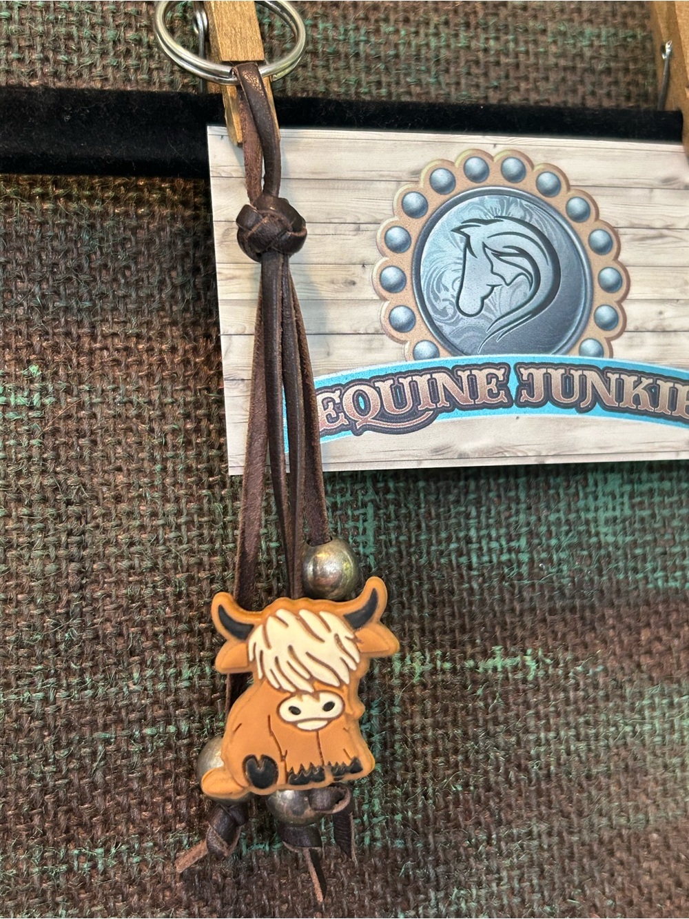 Brown Highland Cow Bag Charm or Keyring